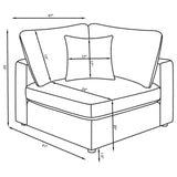 Serene Beige Upholstered Corner from Coaster - Luna Furniture