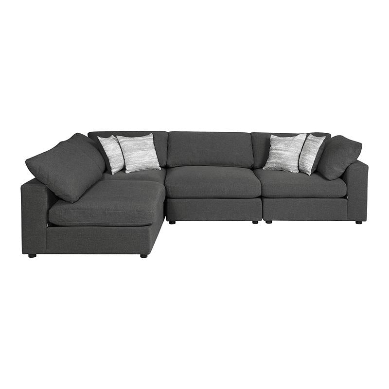 Serene Charcoal Upholstered 4-Piece Modular Sectional from Coaster - Luna Furniture