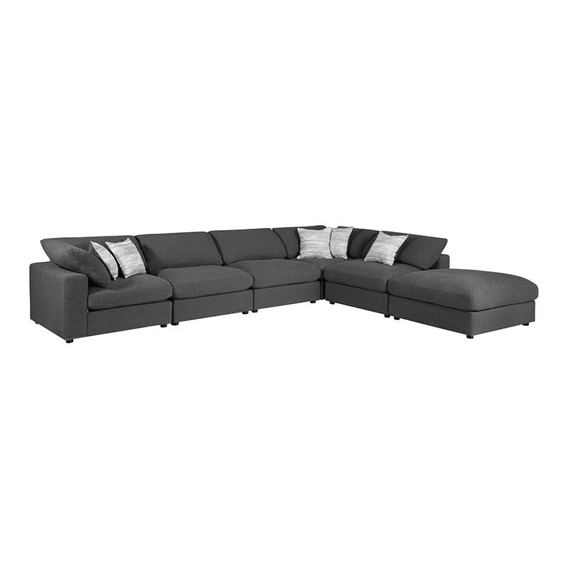Serene Charcoal Upholstered 6-Piece Modular Sectional from Coaster - Luna Furniture