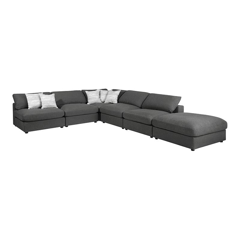 Serene Charcoal Upholstered 6-Piece Modular Sectional from Coaster - Luna Furniture