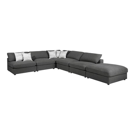 Serene Charcoal Upholstered 6-Piece Modular Sectional from Coaster - Luna Furniture