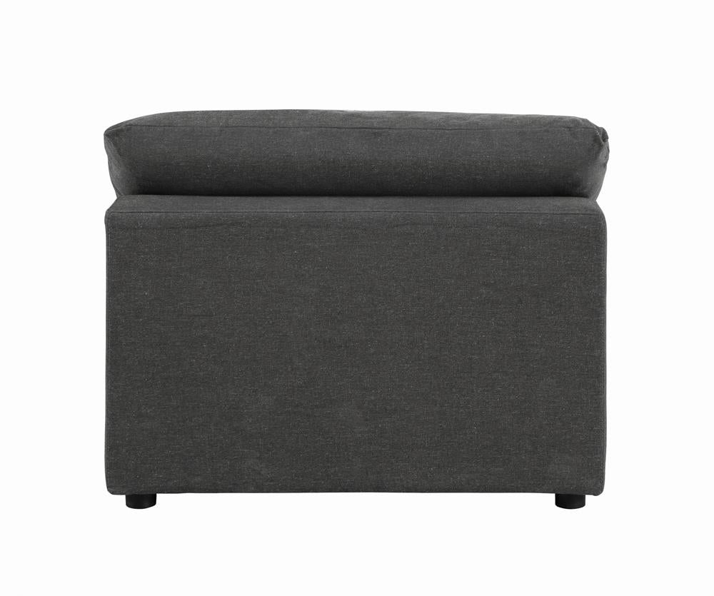 Serene Charcoal Upholstered Armless Chair from Coaster - Luna Furniture