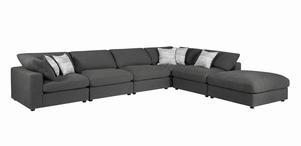 Serene Charcoal Upholstered Armless Chair from Coaster - Luna Furniture