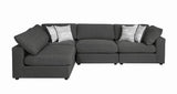Serene Charcoal Upholstered Armless Chair from Coaster - Luna Furniture