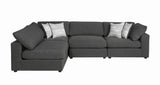 Serene Charcoal Upholstered Armless Chair from Coaster - Luna Furniture