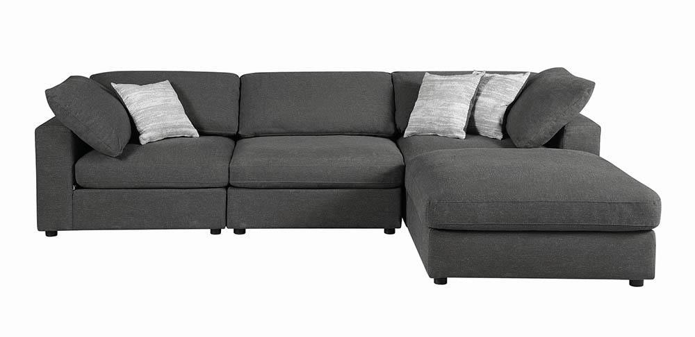 Serene Charcoal Upholstered Armless Chair from Coaster - Luna Furniture