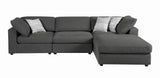 Serene Charcoal Upholstered Armless Chair from Coaster - Luna Furniture