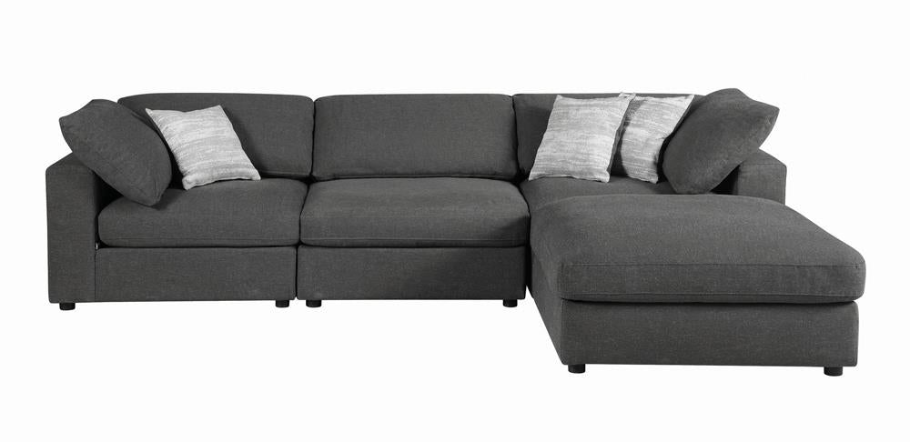Serene Charcoal Upholstered Armless Chair from Coaster - Luna Furniture