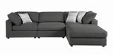 Serene Charcoal Upholstered Armless Chair from Coaster - Luna Furniture