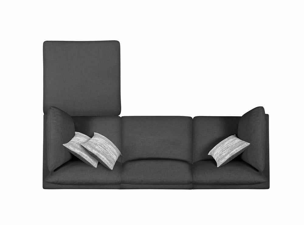 Serene Charcoal Upholstered Armless Chair from Coaster - Luna Furniture