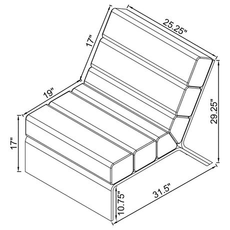 Serreta Ivory Boucle Upholstered Armless Accent Chair with Clear Acrylic Frame from Coaster - Luna Furniture