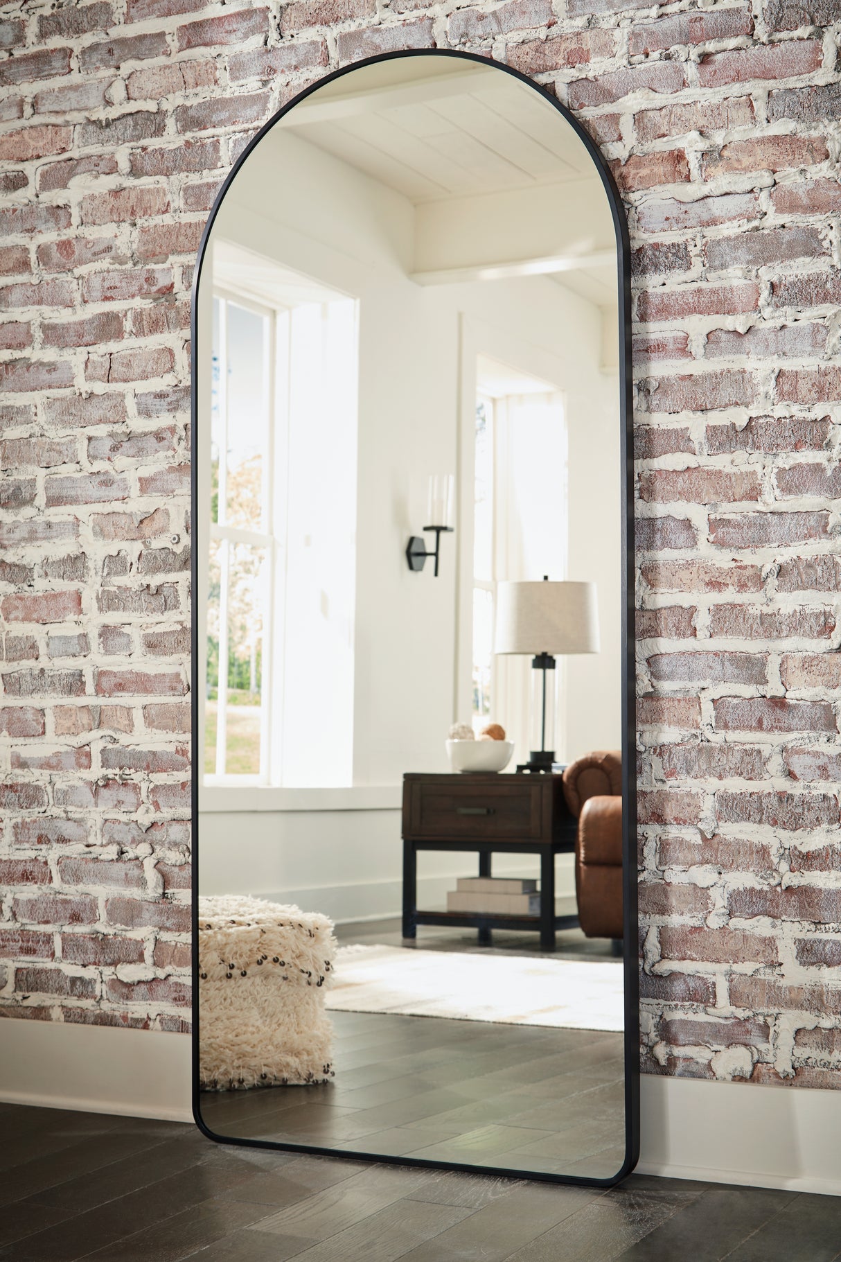Sethall Black Floor Mirror from Ashley - Luna Furniture