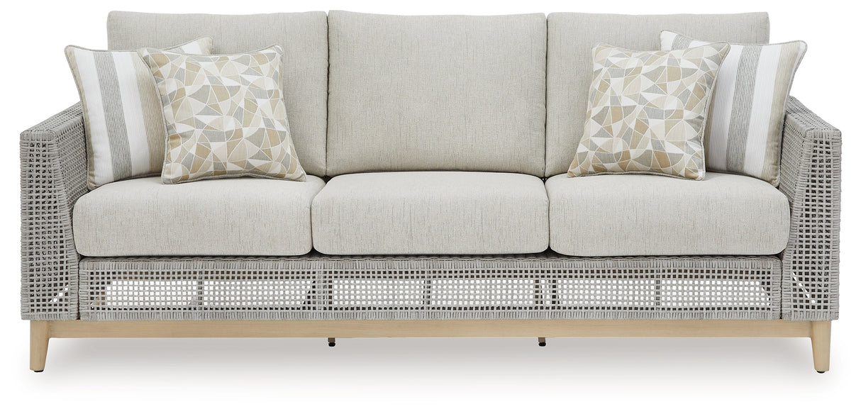 Seton Creek Gray Outdoor Sofa with Cushion from Ashley - Luna Furniture