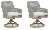 Seton Creek Gray Outdoor Swivel Dining Chair from Ashley - Luna Furniture