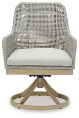 Seton Creek Gray Outdoor Swivel Dining Chair from Ashley - Luna Furniture