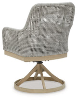 Seton Creek Gray Outdoor Swivel Dining Chair from Ashley - Luna Furniture