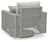 Seton Creek Gray Outdoor Swivel Lounge with Cushion from Ashley - Luna Furniture