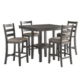 Sharon Gray 5-Piece Counter Height Set from Homelegance - Luna Furniture
