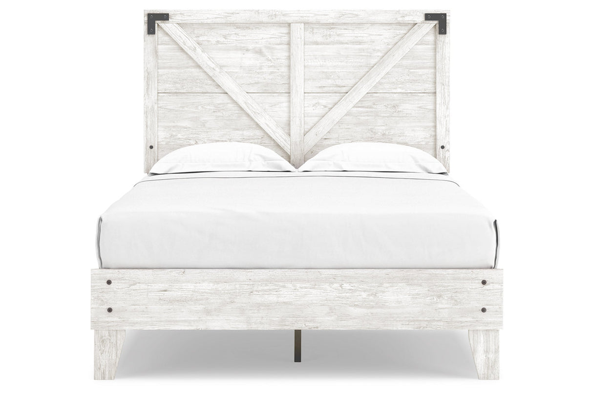 Shawburn Whitewash Crossbuck/Charcoal Gray Youth Platform Bedroom Set from Ashley - Luna Furniture