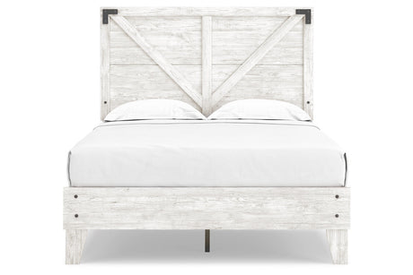 Shawburn Whitewash Crossbuck/Charcoal Gray Youth Platform Bedroom Set from Ashley - Luna Furniture