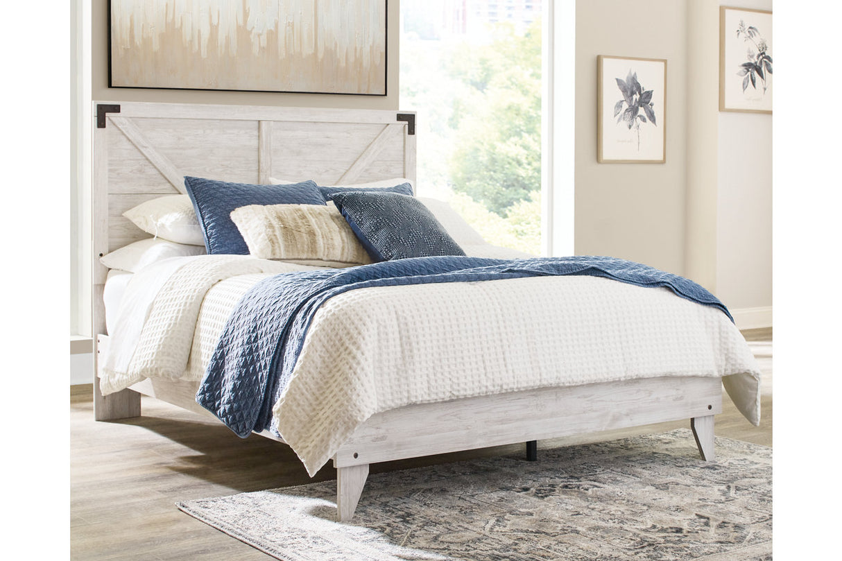 Shawburn White Crossbuck Queen Platform Bed from Ashley - Luna Furniture