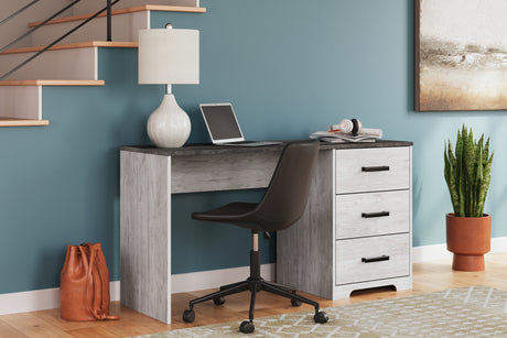 Shawburn White/Dark Charcoal Gray 54" Home Office Desk from Ashley - Luna Furniture