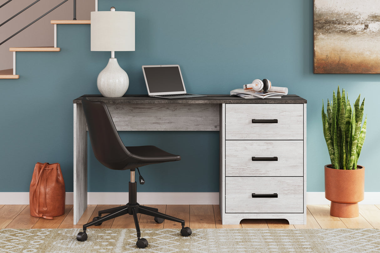 Shawburn White/Dark Charcoal Gray 54" Home Office Desk from Ashley - Luna Furniture