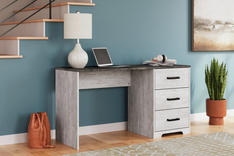 Shawburn White/Dark Charcoal Gray 54" Home Office Desk from Ashley - Luna Furniture