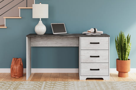 Shawburn White/Dark Charcoal Gray 54" Home Office Desk from Ashley - Luna Furniture
