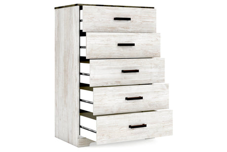 Shawburn Whitewash/Charcoal Gray Chest of Drawers from Ashley - Luna Furniture