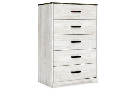 Shawburn Whitewash/Charcoal Gray Chest of Drawers from Ashley - Luna Furniture