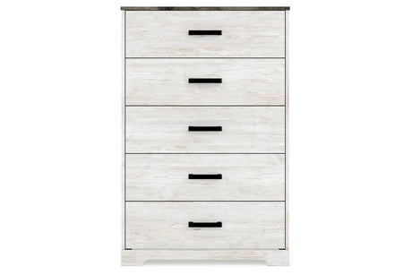 Shawburn Whitewash/Charcoal Gray Chest of Drawers from Ashley - Luna Furniture