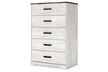 Shawburn Whitewash/Charcoal Gray Chest of Drawers from Ashley - Luna Furniture
