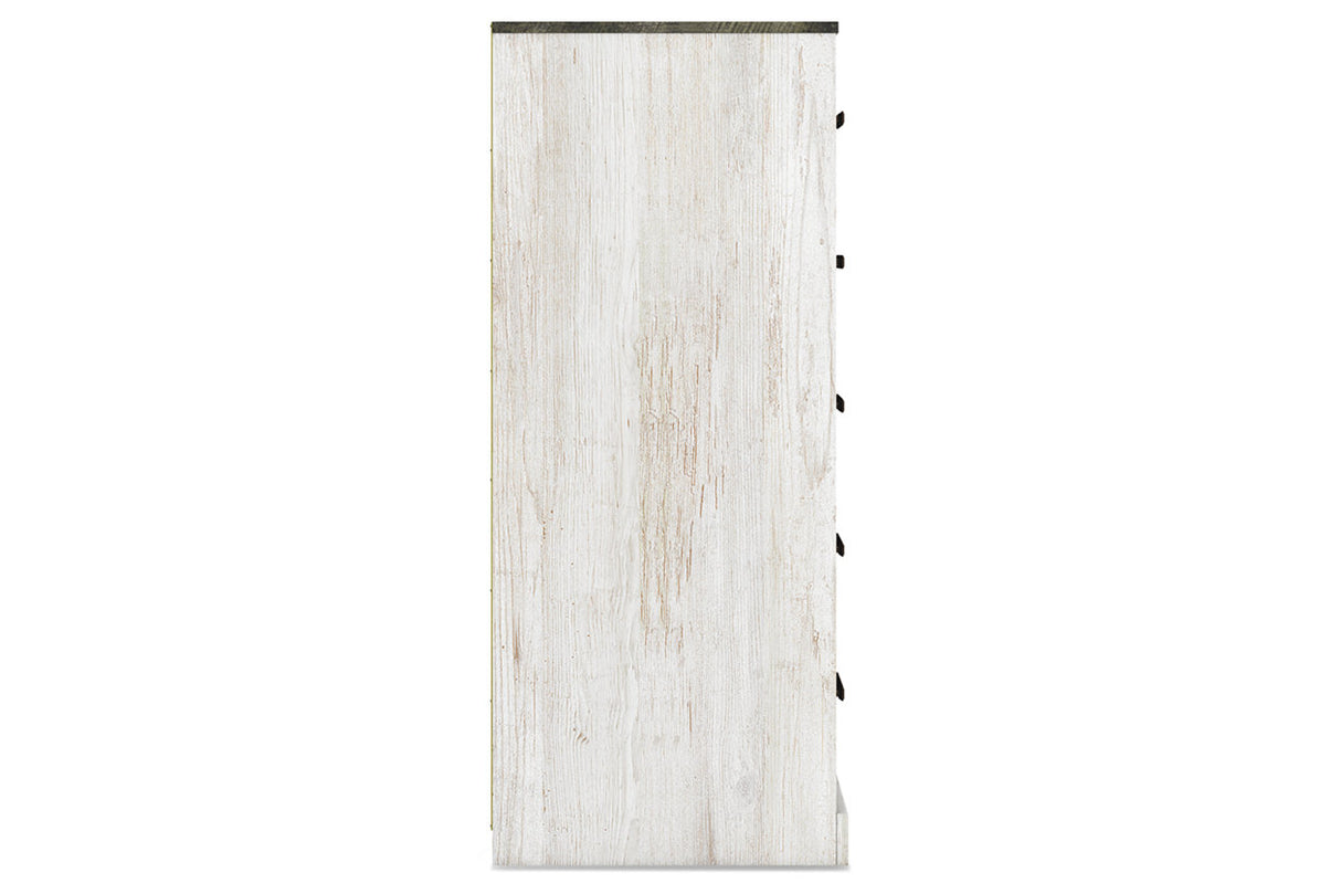 Shawburn Whitewash/Charcoal Gray Chest of Drawers from Ashley Furniture - Luna Furniture