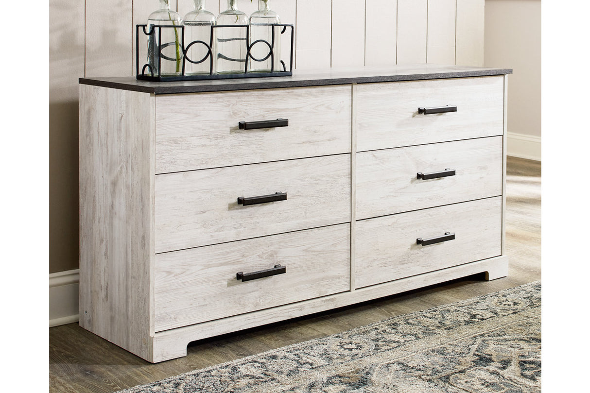 Shawburn Whitewash/Charcoal Gray Dresser from Ashley - Luna Furniture