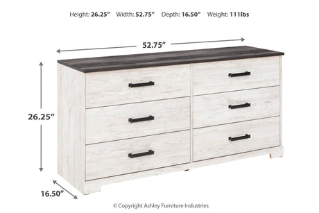 Shawburn Whitewash/Charcoal Gray Dresser from Ashley - Luna Furniture