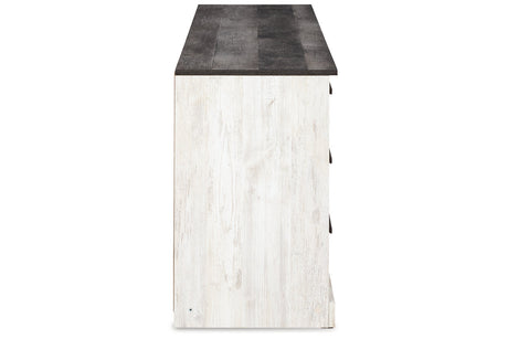 Shawburn Whitewash/Charcoal Gray Dresser from Ashley - Luna Furniture