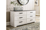 Shawburn Whitewash/Charcoal Gray Dresser from Ashley - Luna Furniture