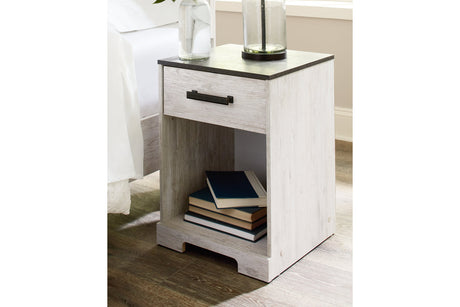 Shawburn Whitewash/Charcoal Gray Nightstand from Ashley - Luna Furniture