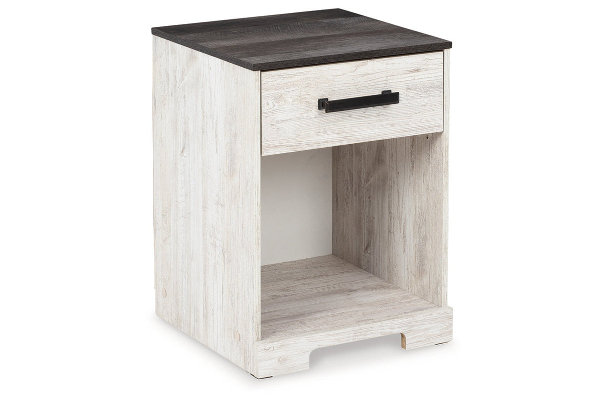 Shawburn Whitewash/Charcoal Gray Nightstand from Ashley - Luna Furniture