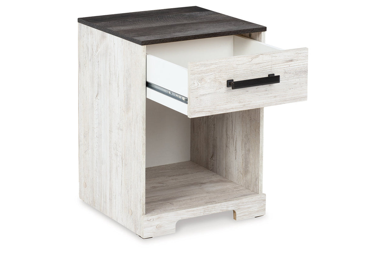 Shawburn Whitewash/Charcoal Gray Nightstand from Ashley - Luna Furniture