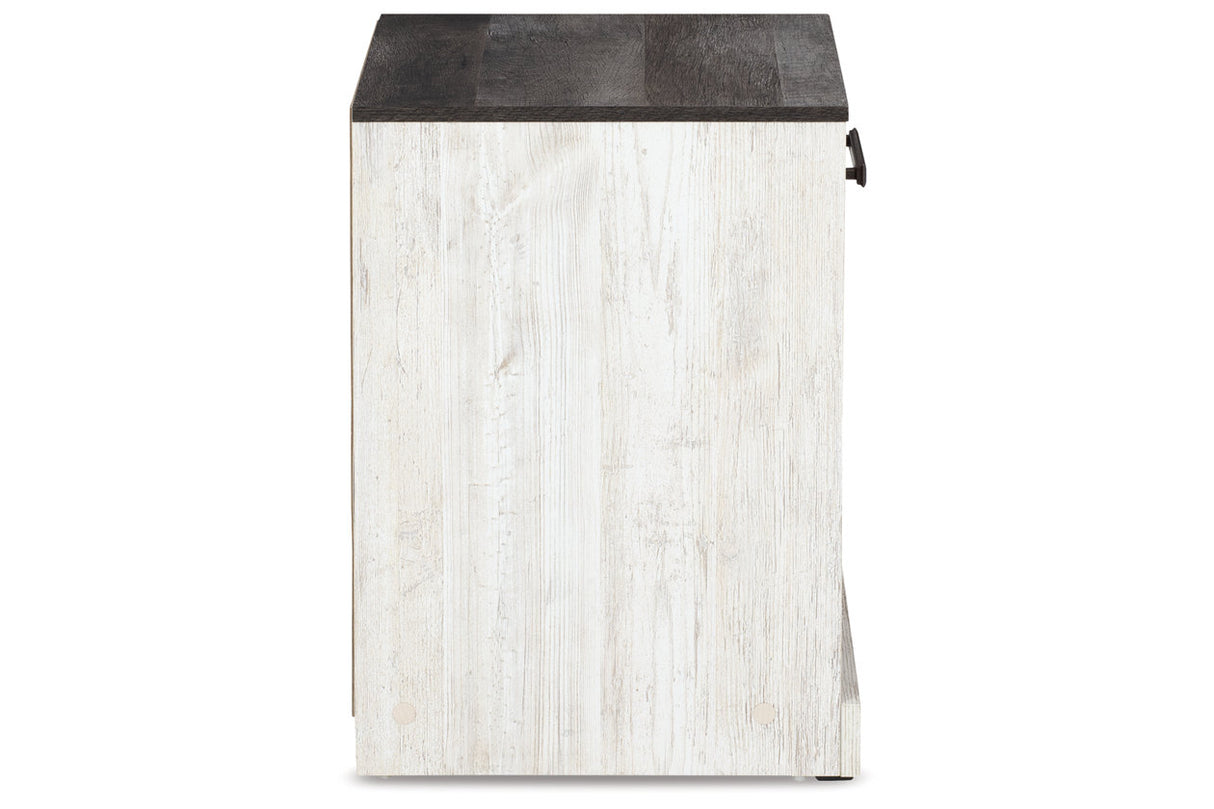 Shawburn Whitewash/Charcoal Gray Nightstand from Ashley - Luna Furniture
