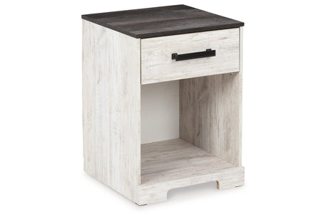 Shawburn Whitewash/Charcoal Gray Nightstand from Ashley - Luna Furniture