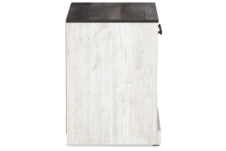 Shawburn Whitewash/Charcoal Gray Nightstand from Ashley - Luna Furniture