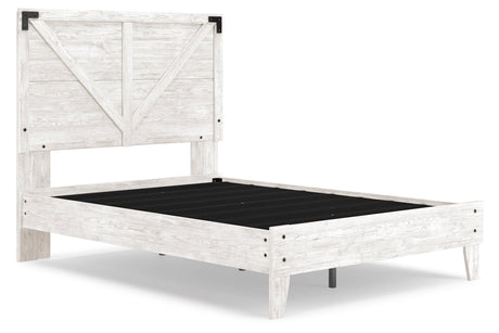 Shawburn Whitewash Crossbuck/Charcoal Gray Youth Platform Bedroom Set from Ashley - Luna Furniture