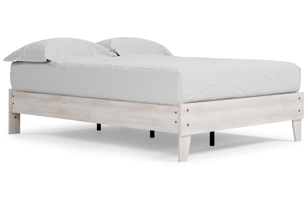Shawburn Whitewash Full Platform Base Bed from Ashley - Luna Furniture