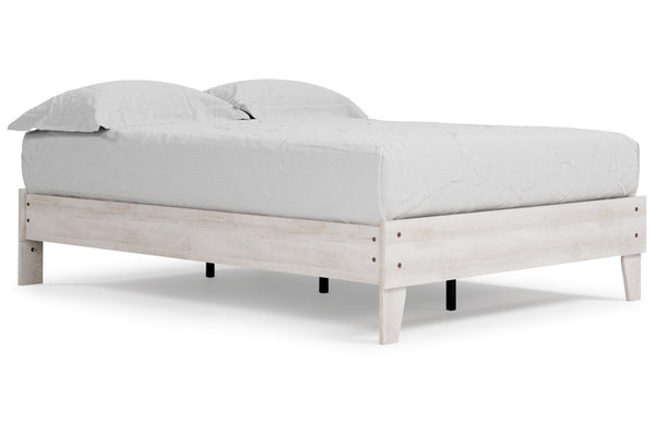 Shawburn Whitewash Full Platform Base Bed
