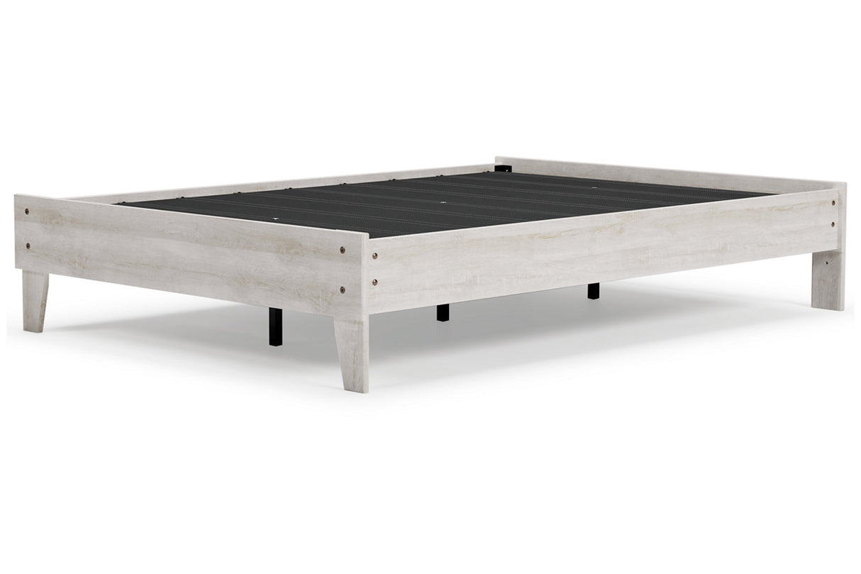 Shawburn Whitewash Full Platform Base Bed from Ashley - Luna Furniture