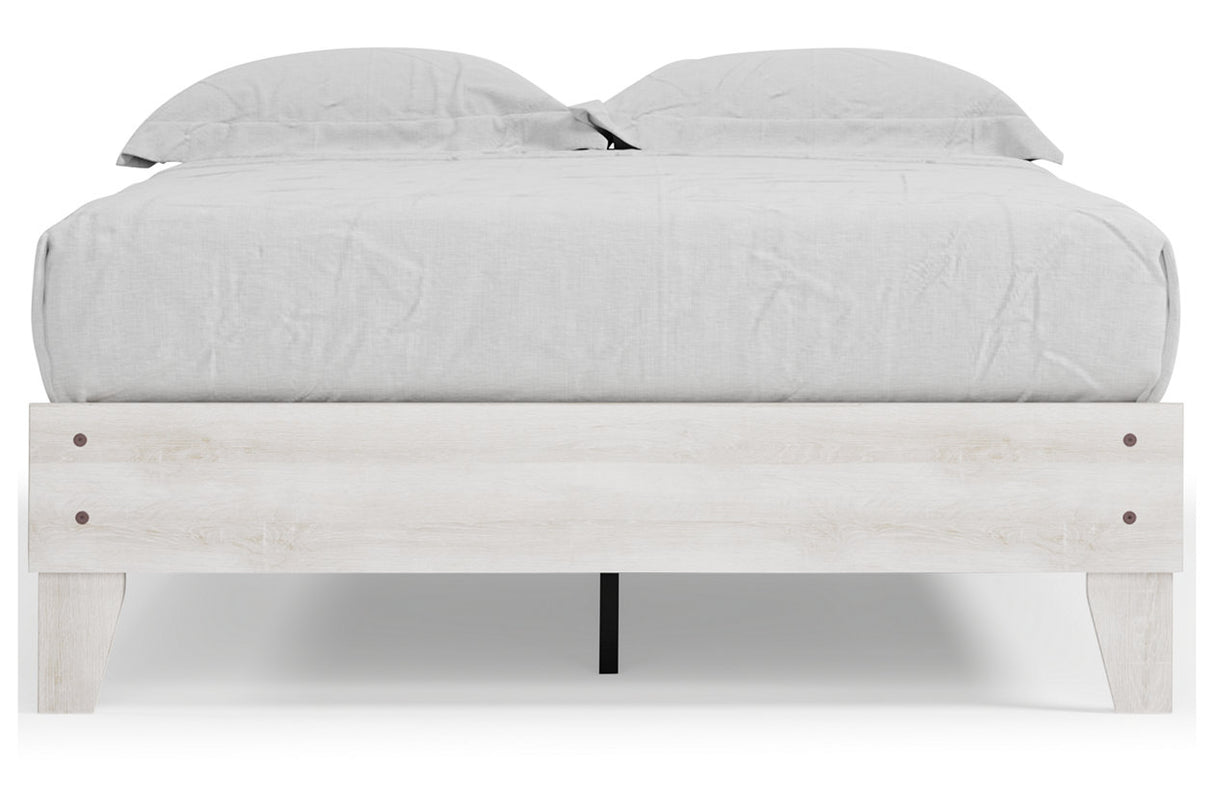 Shawburn Whitewash Full Platform Base Bed from Ashley - Luna Furniture