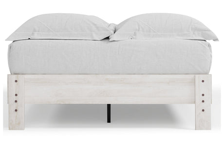 Shawburn Whitewash Full Platform Base Bed from Ashley - Luna Furniture
